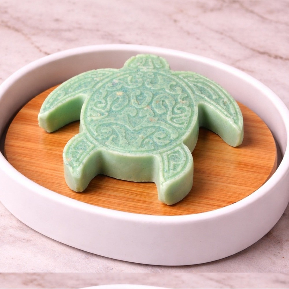 Pineapple coconut soap turtle 3x3in 10oz handmade Shea butter based